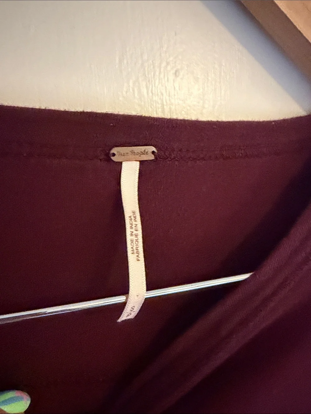 Free People Women's Embroidered Long-Sleeve Baby Doll Top - Burgundy